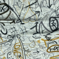 Дышащий рисунок граффити 100% полиэфирная шифоновая ткань